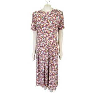 VTG 90s TALBOTS Multicolor Ditsy Floral Cottagecore Midaxi Dress SZ 10